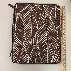 Vera Bradley Brown and White Leaf Pattern Tablet Case